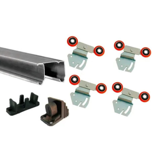 KIT  Ducloset  Doble - Corredizo para 2 Puertas Colgantes - Riel x 2 mts.