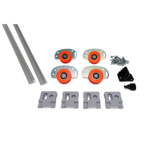 KIT D 52 - Corredizo al piso - Para 2 puertas - Riel x 2 mts.