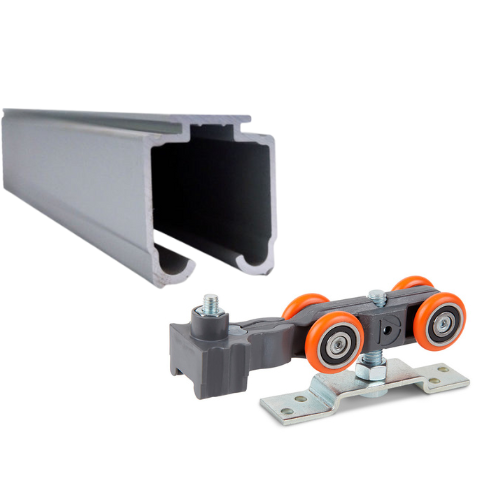 KIT DN 80 SR CF - Con Freno - Corredizo para 1 puerta Colgante - Riel x 3 mts.